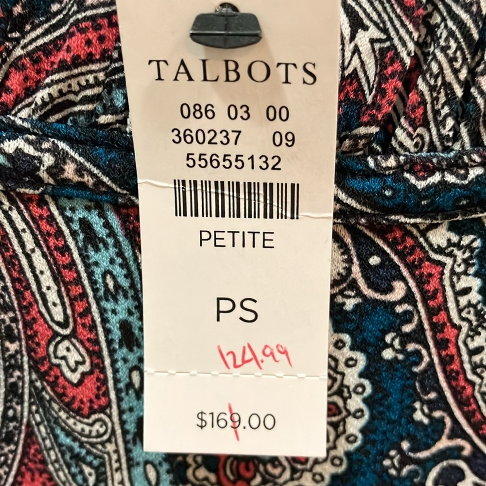 Talbots SP NWT Jersey Smocked Fit and Flare Paisley Dress PRICE DROP! - Picture 10 of 10